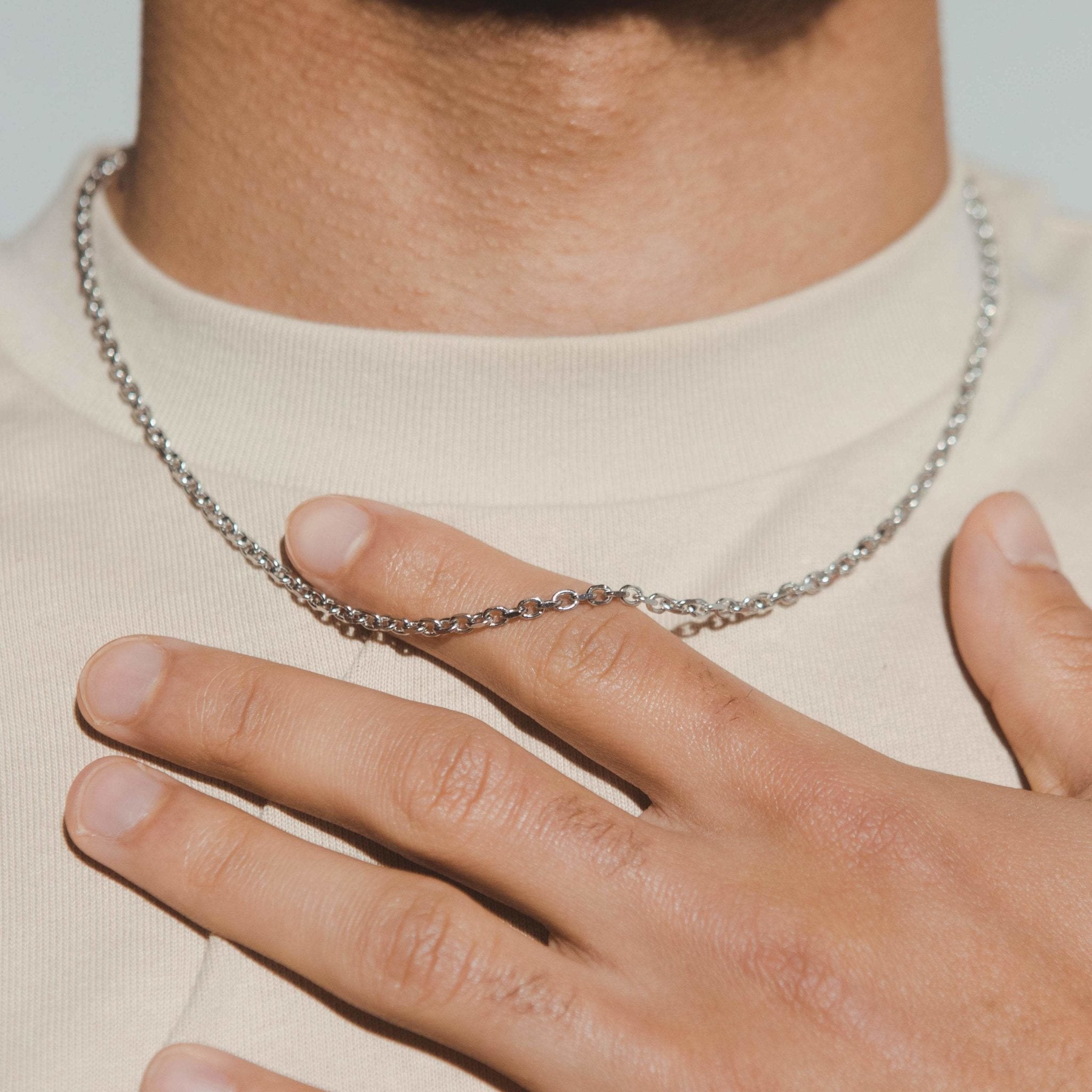 3mm Hermes Link Chain - White Gold - Cernucci